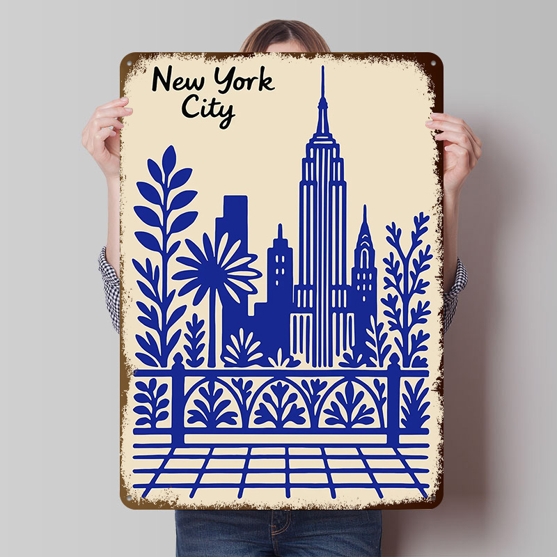 Retro Gaming York - New York City Blue Poster Customized