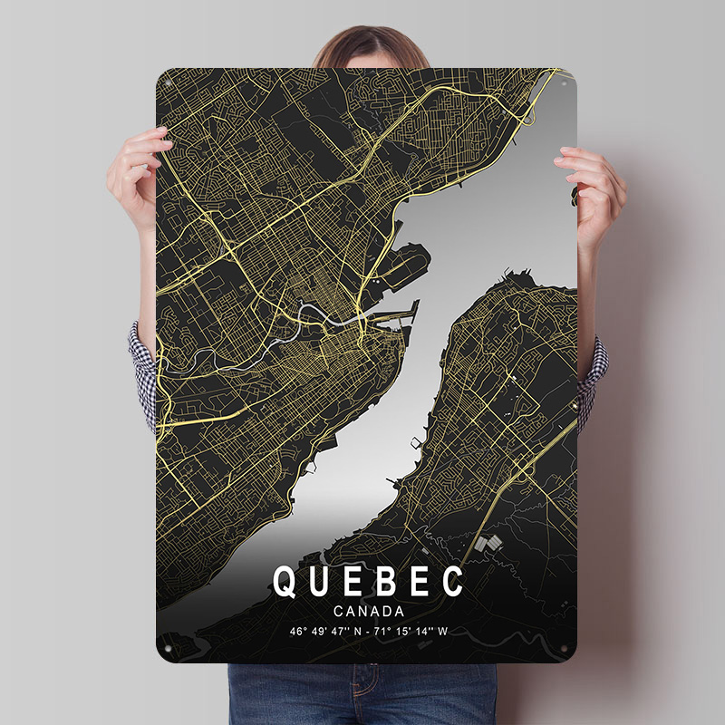Retro Gaming Quebec - Quebec Silver City Map Printed Poster