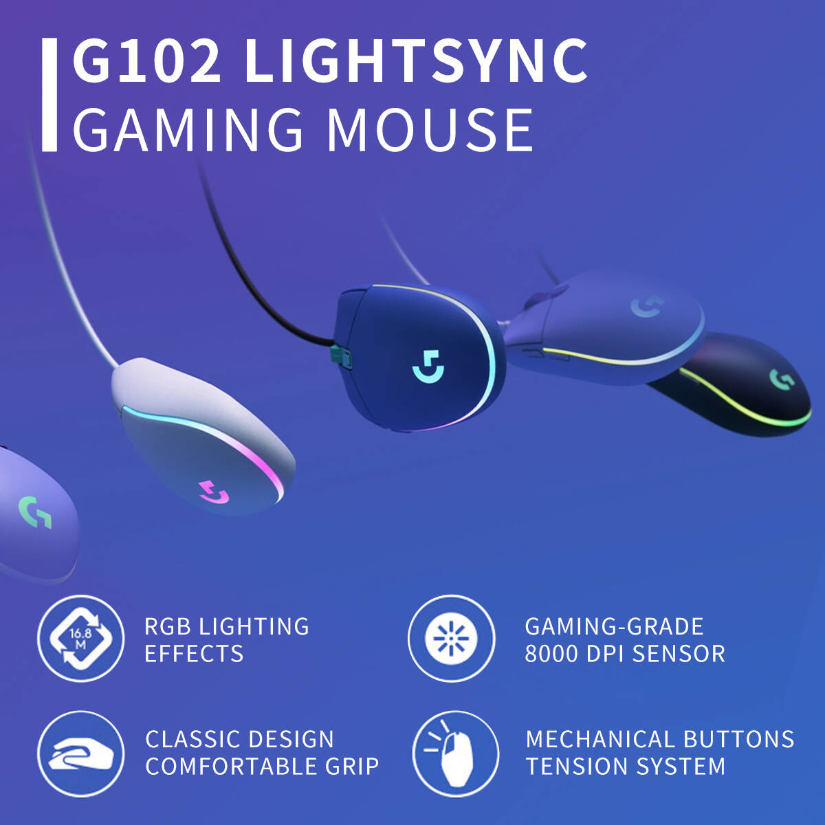 G102 Original Logitech G203 Pr - đánh giá và giá Logitech Mouse G203