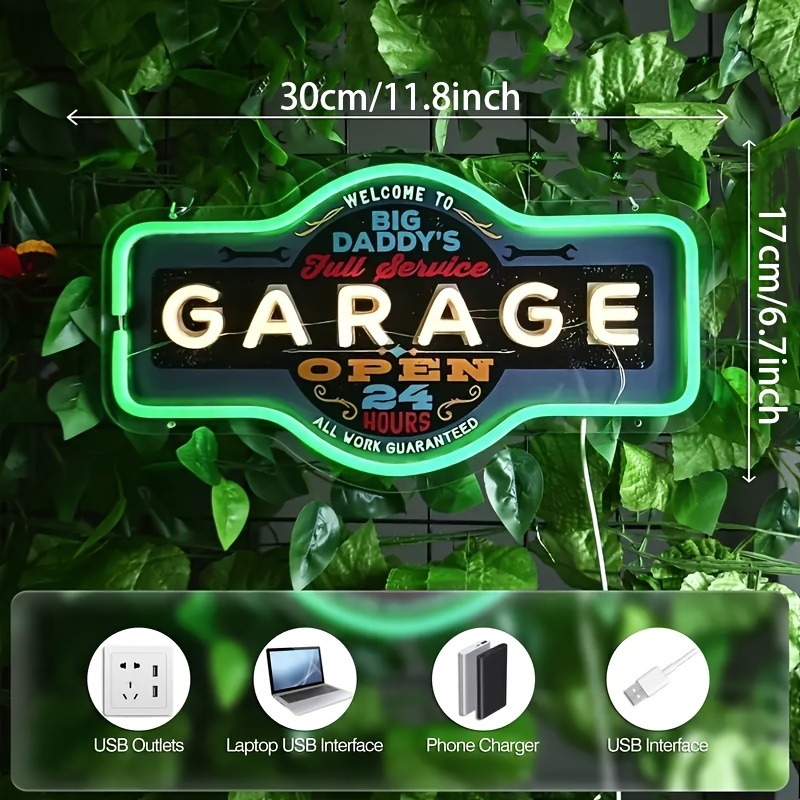 Retro Garage LED Neon Sign UV  - đánh giá và giá Retro Gaming Usb