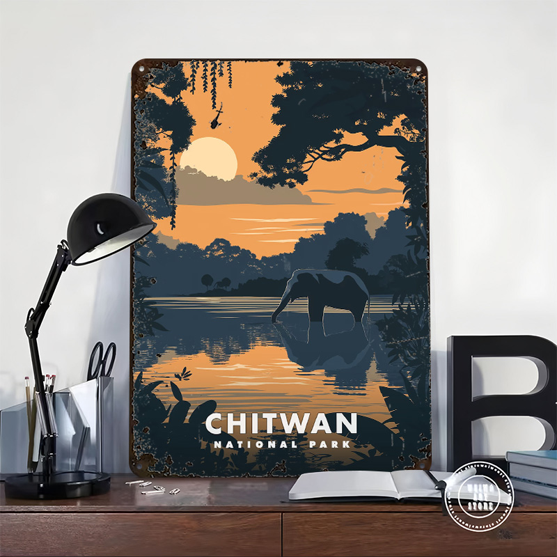 Chitwan National Park Metal Po - đánh giá và giá Retro Poster Gaming