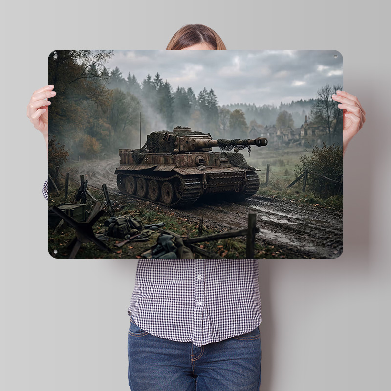 Tiger Tank in Muddy Landscape  - đánh giá và giá Retro Poster Gaming