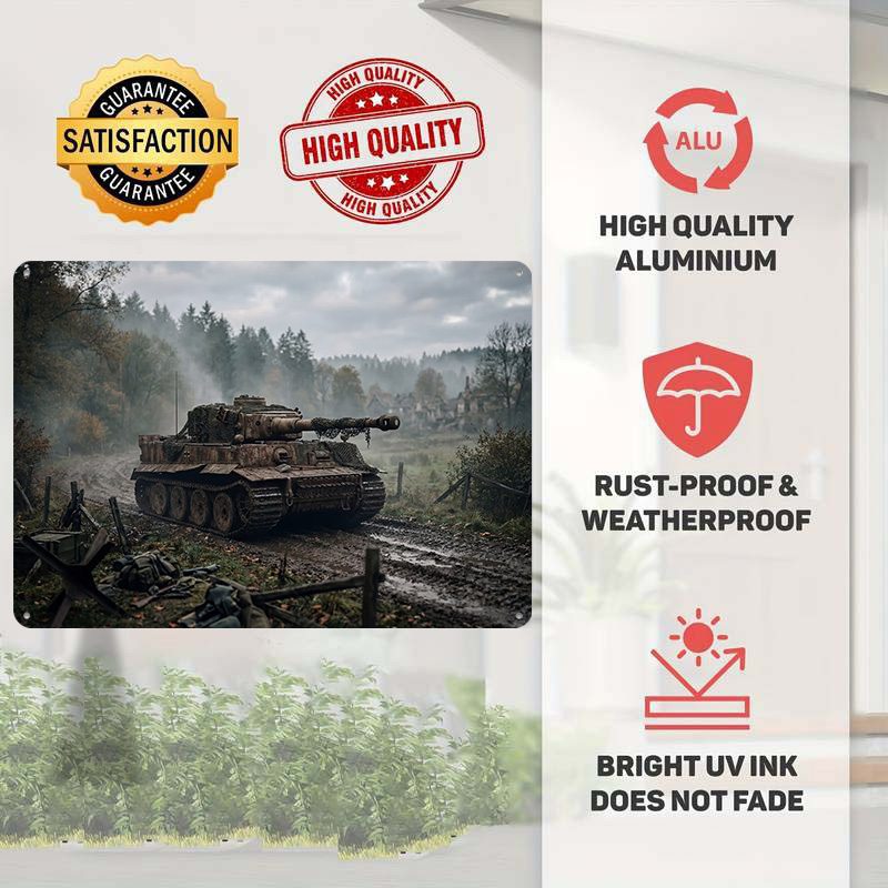 Tiger Tank in Muddy Landscape  - đánh giá và giá Retro Poster Gaming