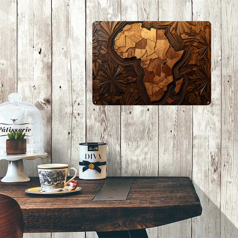 Africa Map Wood Carving Art Pr - đánh giá và giá Retro Poster Gaming
