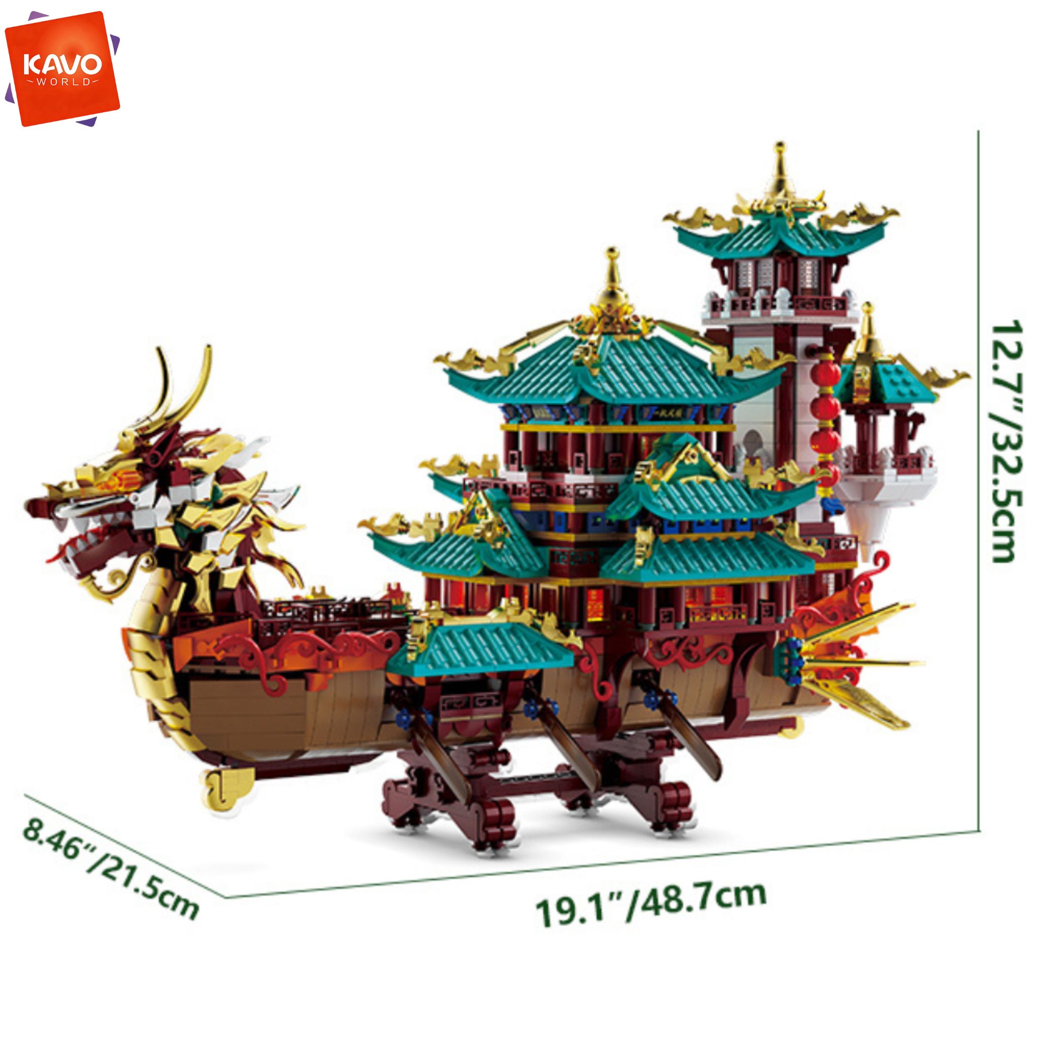 KAVOWORLD 2453pcs Dragon Boat  - đánh giá và giá Retro Gaming Lego