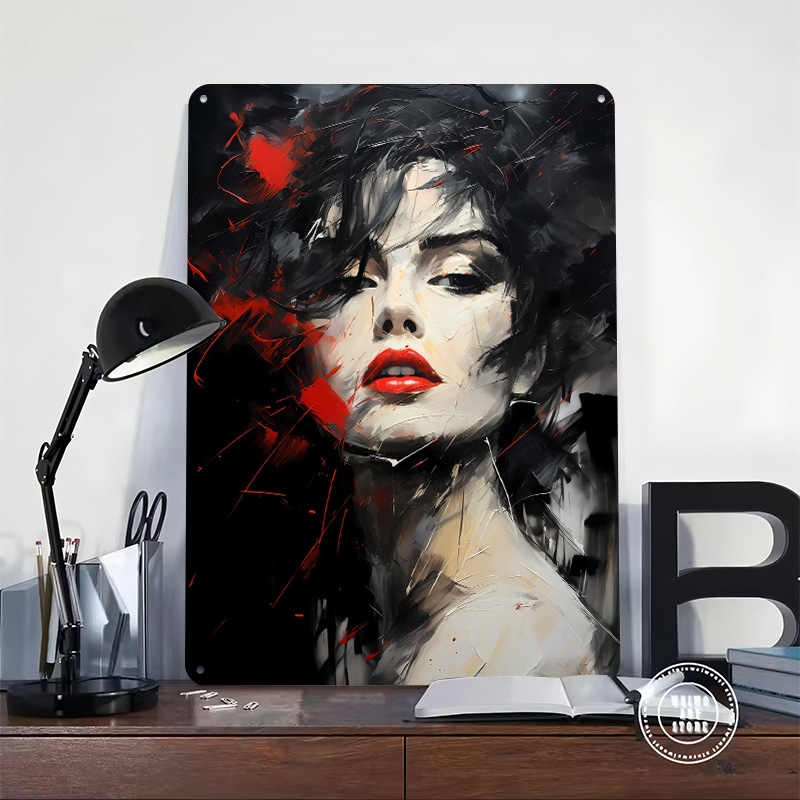 Girl With Red Lips Printed Pos - đánh giá và giá Retro Poster Gaming
