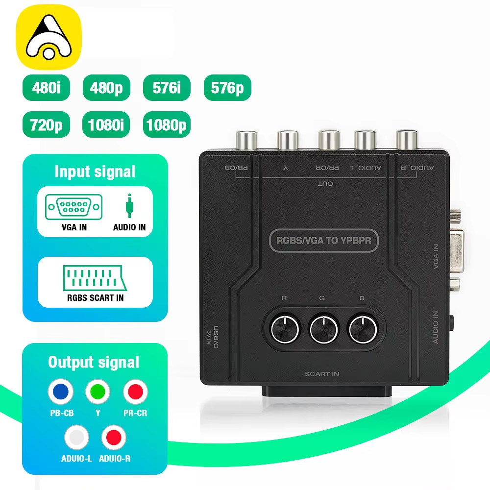 RGBS VGA to YPBPR Component Co - đánh giá và giá Retro Gaming Handheld